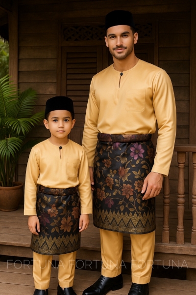 Baju Melayu Muhammad (ADULT) Nude Brown