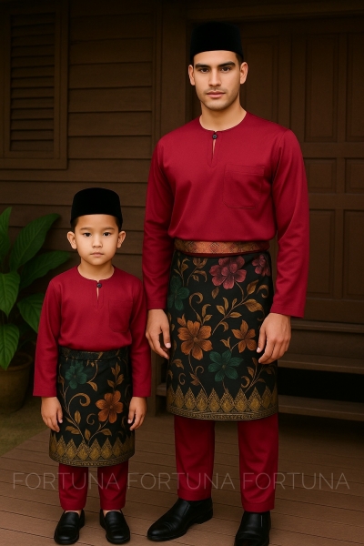 Baju Melayu Muhammad (ADULT) Maroon