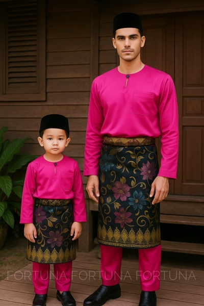 Baju Melayu Muhammad (ADULT) Fuchsia Pink