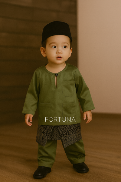 Baju Melayu Muhammad Olive Green