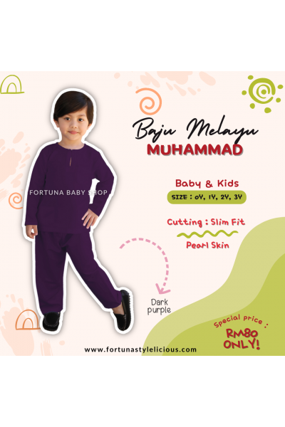 Baju Melayu Muhammad Dark Purple Baju Melayu Muhammad Dark Purple
