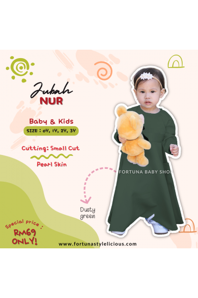 Jubah Nur Dusty Green