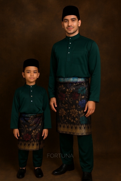 Baju Melayu Adam Adults (Emerald Green)