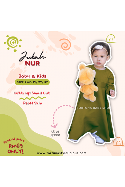 Jubah Nur Olive Green