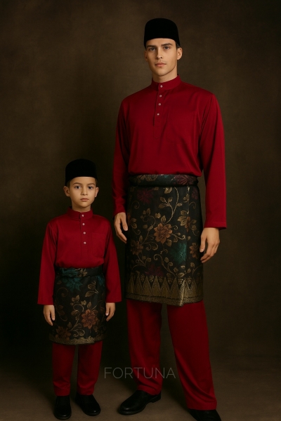 Baju Melayu Adam Adults (Maroon)