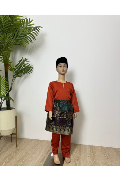 Baju Melayu Muhammad Brick Orange Baju Melayu Muhammad Brick Orange