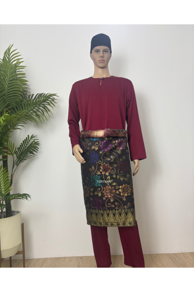 Baju Melayu Muhammad (ADULT) Burgundy Baju Melayu Muhammad (ADULT) Burgundy
