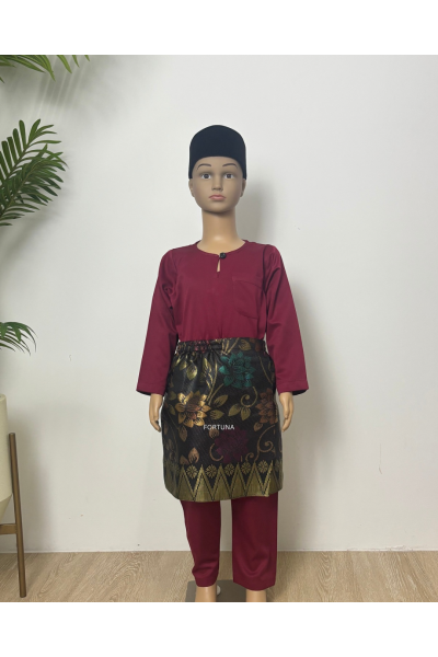 Baju Melayu Muhammad Burgundy Baju Melayu Muhammad Burgundy
