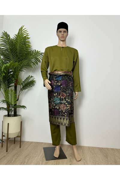 Baju Melayu Muhammad (ADULT) Olive Green Baju Melayu Muhammad (ADULT) Olive Green