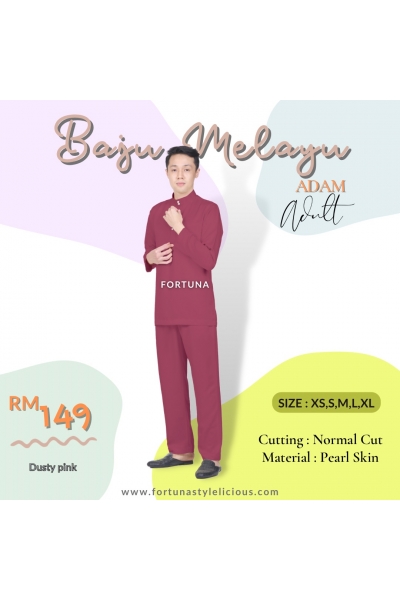 Baju Melayu Adam Adults (Dusty Pink) Baju Melayu Adam Adults (Dusty Pink)