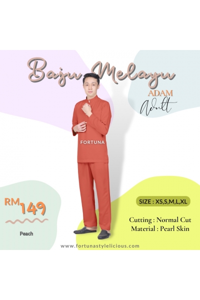 Baju Melayu Adam Adults (Peach) Baju Melayu Adam Adults (Peach)