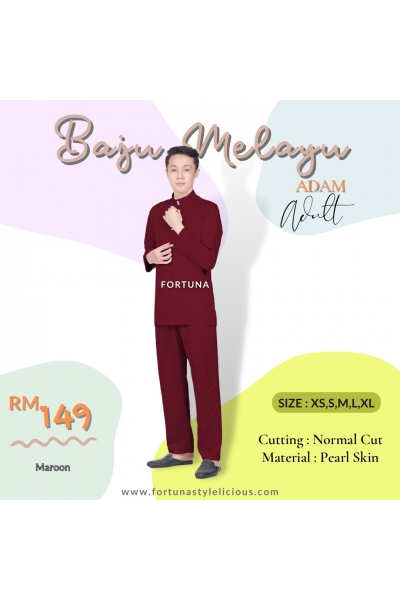 Baju Melayu Adam Adults (Maroon) Baju Melayu Adam Adults (Maroon)