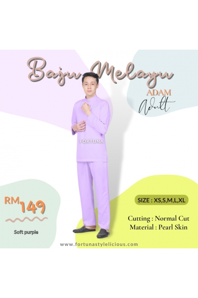 Baju Melayu Adam Adults (Soft Purple) Baju Melayu Adam Adults (Soft Purple)