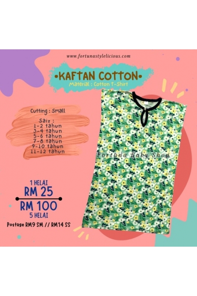 Kaftan Cotton flower (Green)