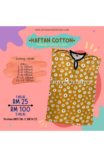 Kaftan Cotton Daisy (mustard)