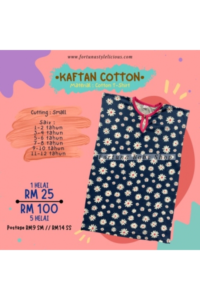 Kaftan Cotton Daisy (navy blue)