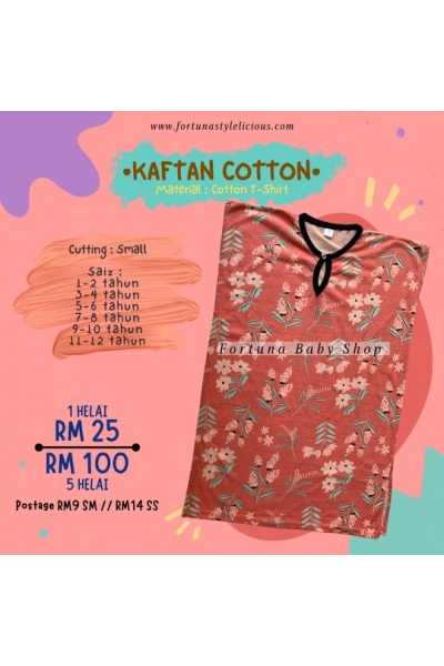 Kaftan Cotton Flower (Peach)