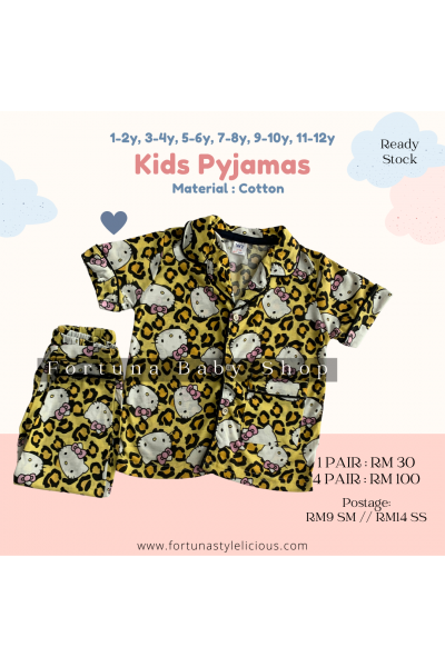 Pyjamas HELLO KITTY leopard (Dusty Yellow)